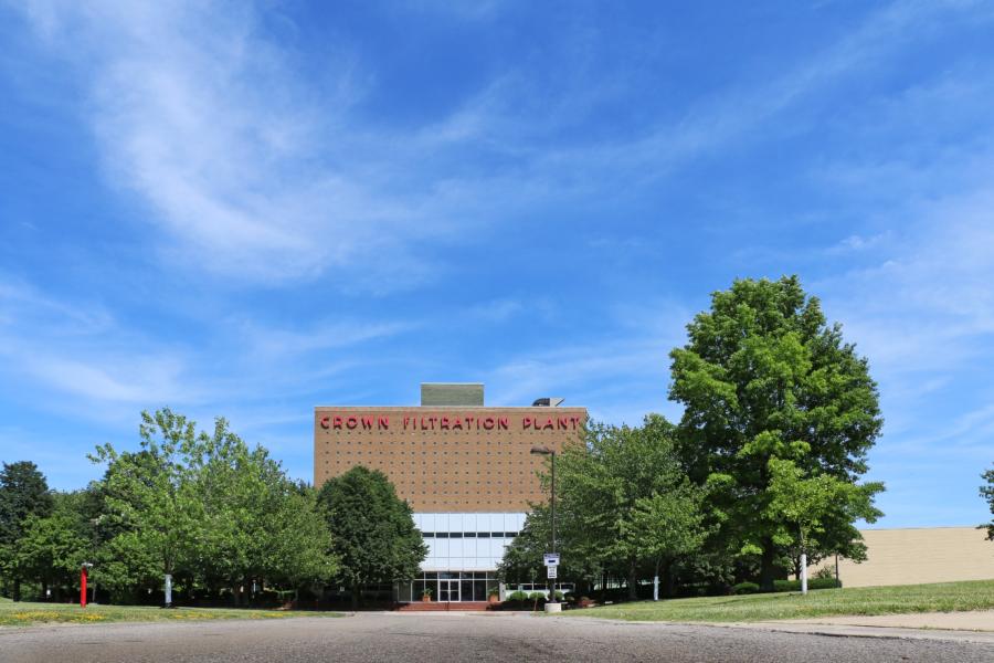 The front entrance of the Crown Water Treatment Plant